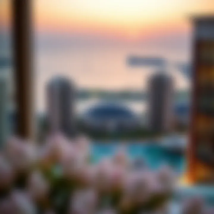 Panoramic view of Palm Jumeirah from Adagio the Palm