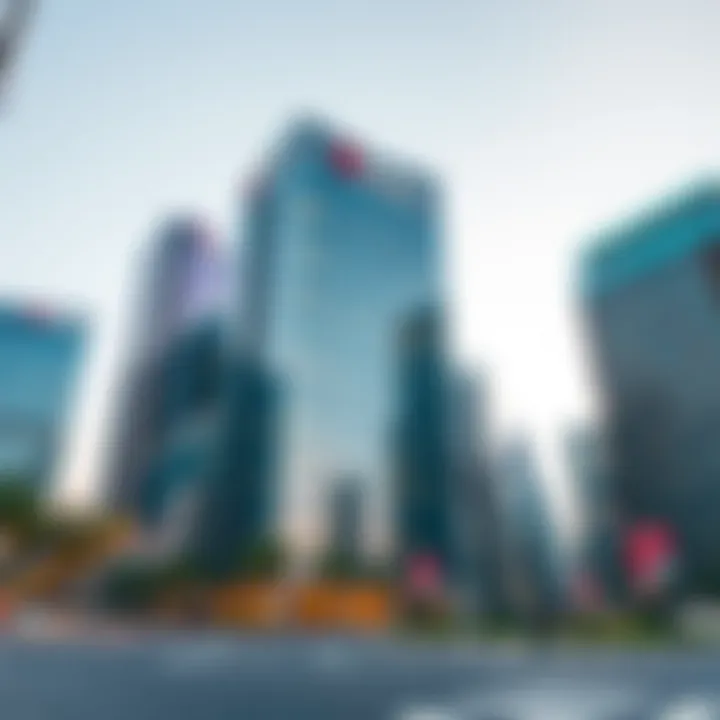 ADCB Building in Dubai's Financial Hub Financial district of Dubai showcasing the ADCB Building