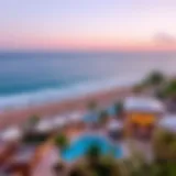 A panoramic view of La Mer Beach showcasing its pristine shoreline and luxury amenities