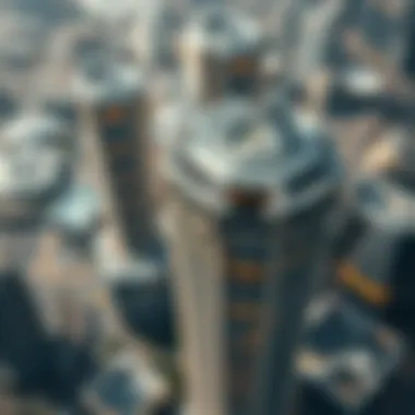 Aerial view of Bloom Tower showcasing its unique architectural design