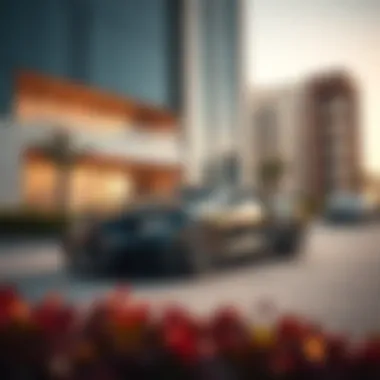 Bugatti sports car parked in front of a modern building