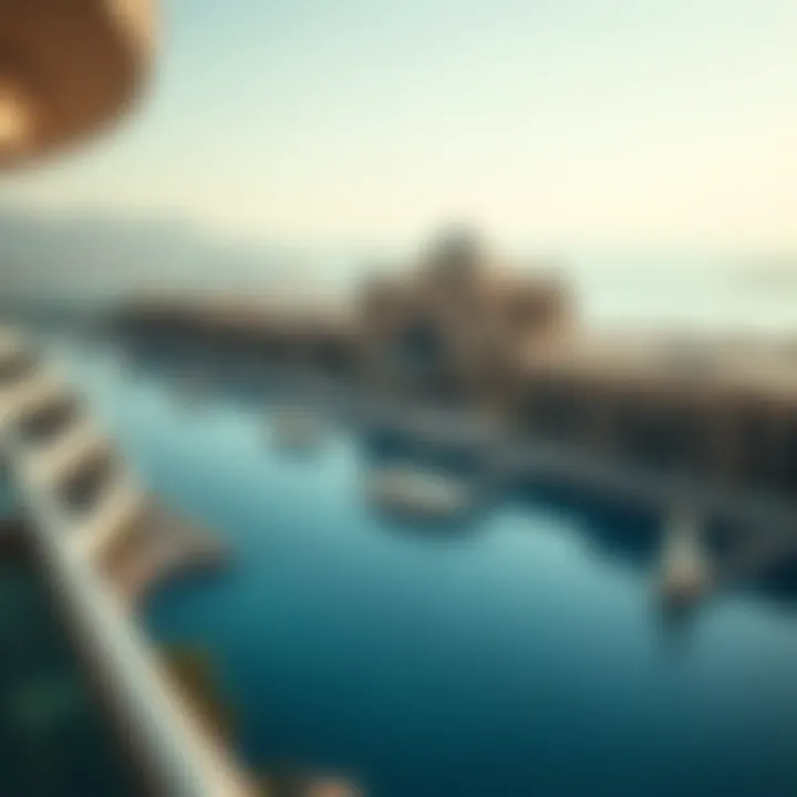 Beautiful view of Bluewaters Island from Caesars Palace