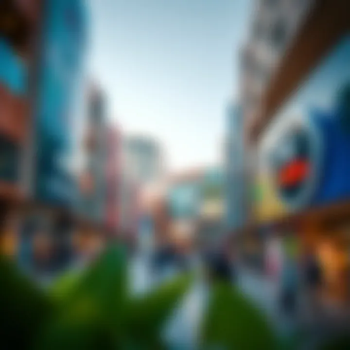 Vibrant commercial spaces at City Center Me'Aisem bustling with activity