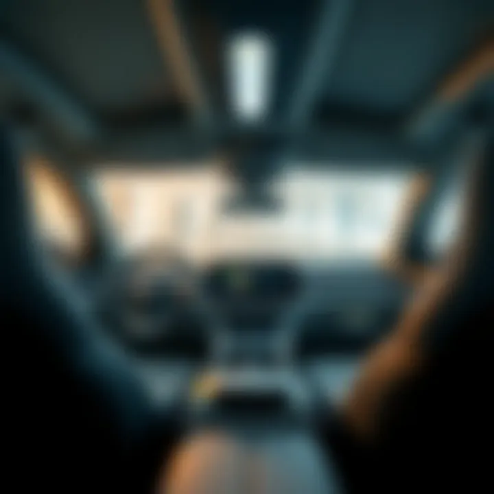 Interior view of a modern electric vehicle showcasing technology