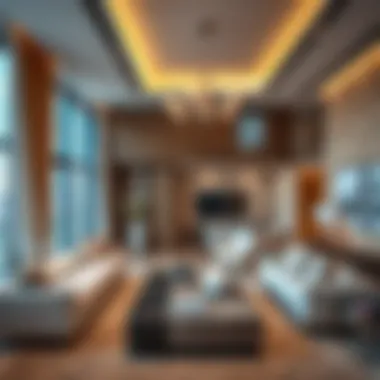 Modern interior design of a Dubai penthouse living room