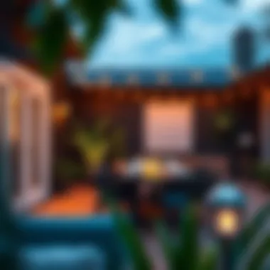 Cozy Outdoor Dining Space A cozy outdoor dining space set up for social gatherings