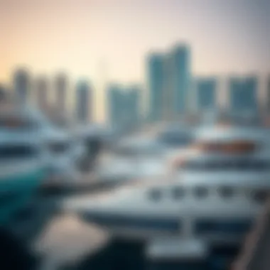 Yachts Docked at Dubai Marina Diverse range of yachts docked in the marina