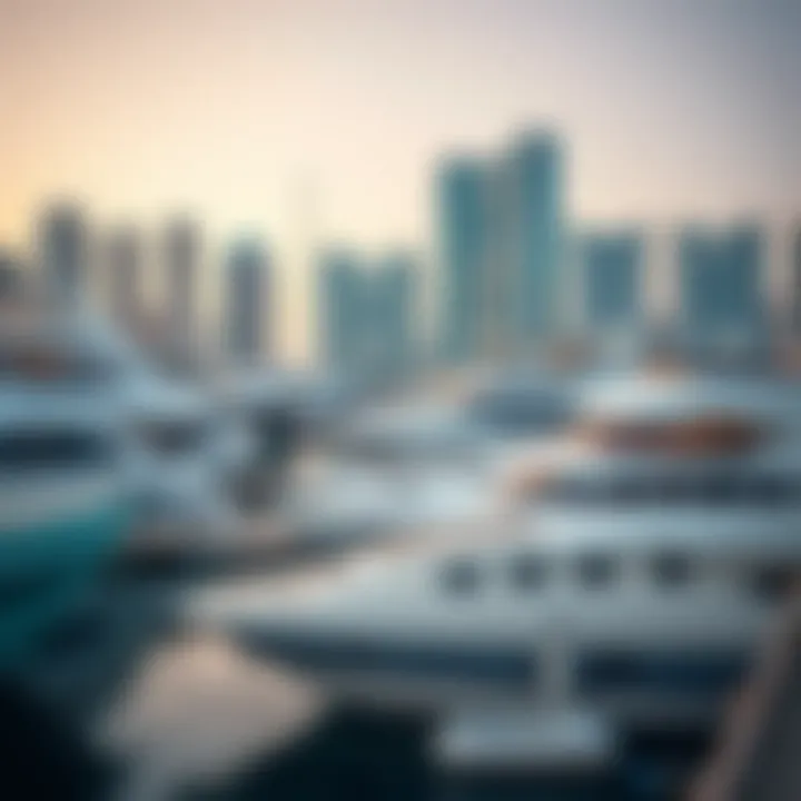 Yachts Docked at Dubai Marina Diverse range of yachts docked in the marina