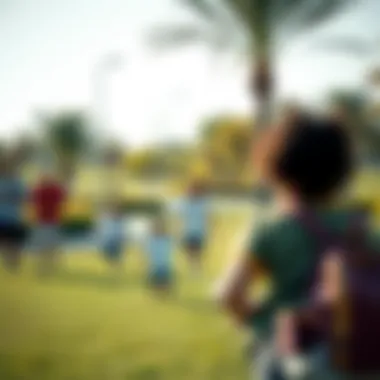 Outdoor Family Activities in the Park Families enjoying outdoor activities at Al Barsha South Park