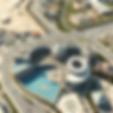 Layout and Design of القرية الفرنسية An aerial view of القرية الفرنسية, emphasizing its layout and design.