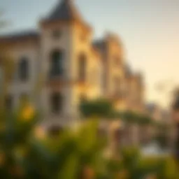 A picturesque view of القرية الفرنسية showcasing its distinctive French architectural style.