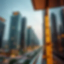 Modern high-rise apartment buildings in Dubai