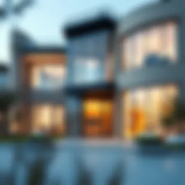 Architectural blueprint highlighting glass and stone integration