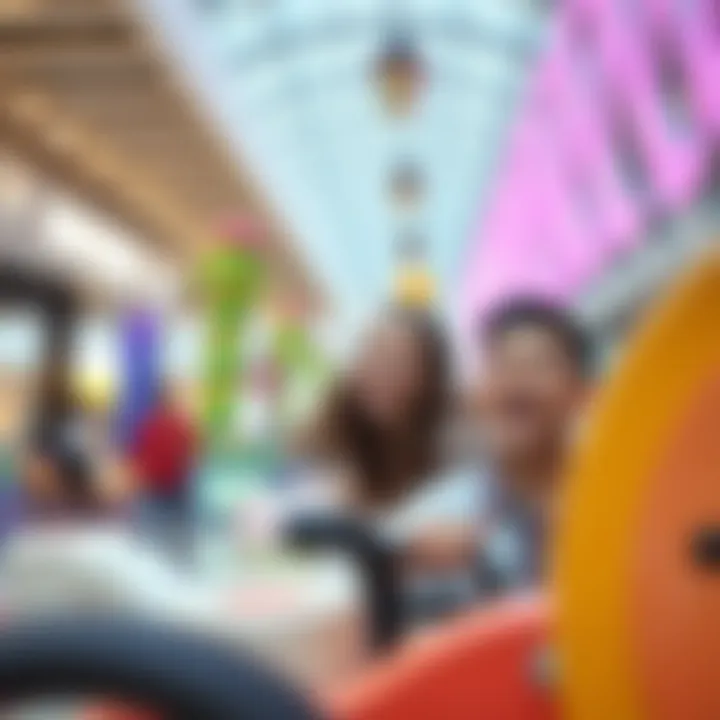 Family enjoying leisure activities in Barsha Mall's entertainment zone