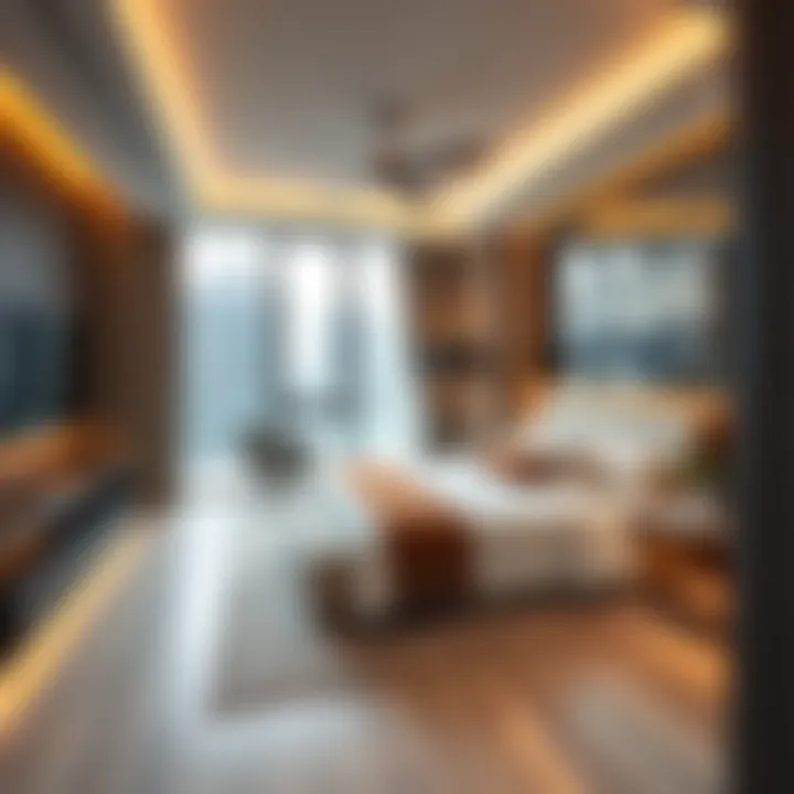 Modern bedroom showcasing efficient design