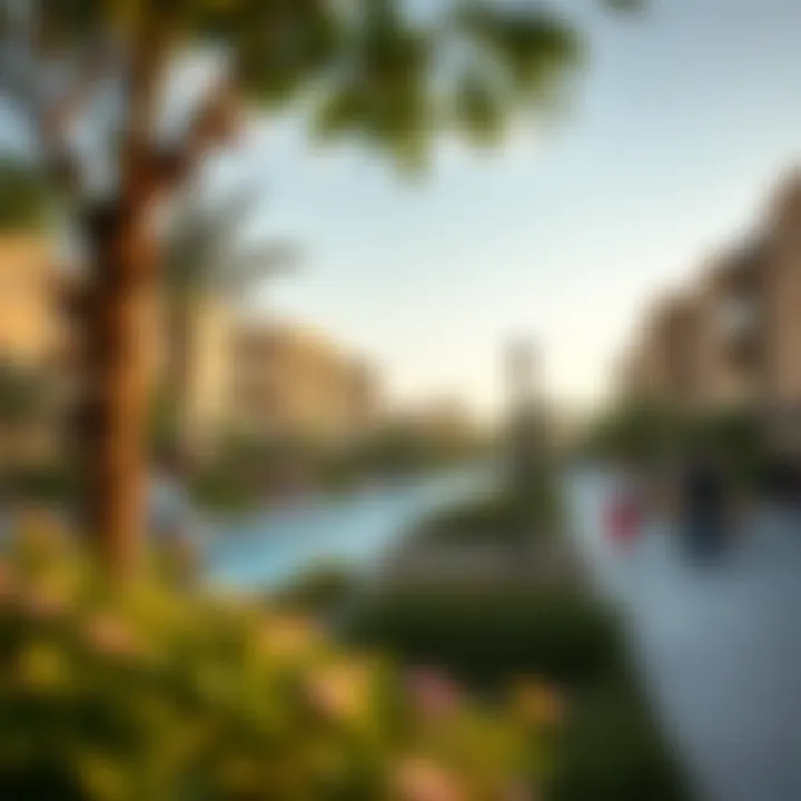 Vibrant community spaces filled with greenery and leisure activities