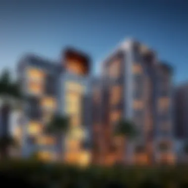 Luxurious residential buildings showcasing modern architecture
