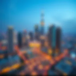 Stunning skyline view of Boulevard Central in Dubai