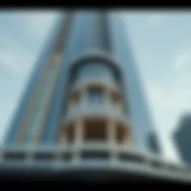 Architectural Features of Burj Daman Detailed architectural features of Burj Daman, emphasizing modern design elements