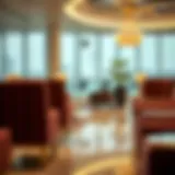Luxurious seating area in the Dubai Airport business lounge