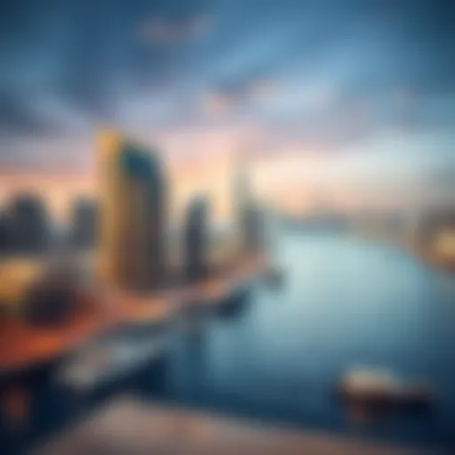 Stunning panorama of Dubai Creek showcasing its vibrant skyline.
