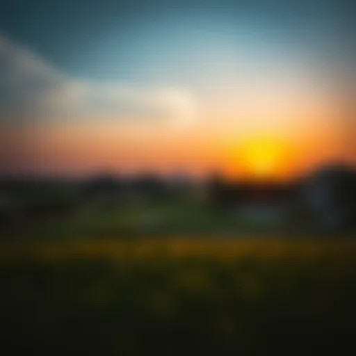 Stunning view of the Dubai Hills golf course at sunset