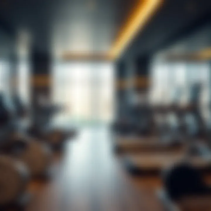 Well-equipped fitness center in a serviced apartment complex