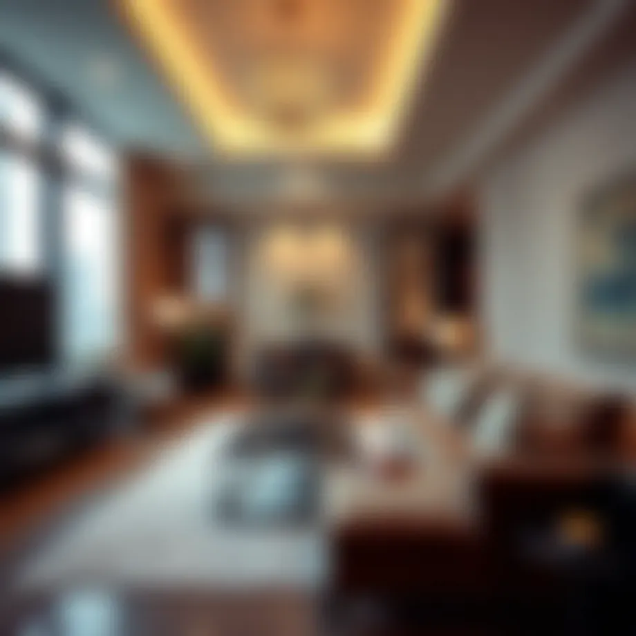 Luxurious living room in a serviced apartment