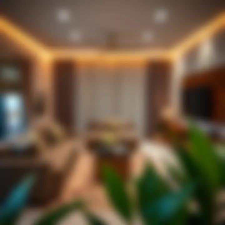 Inviting Family Room Atmosphere Cozy family room interior at a rental near Al Khail Mall