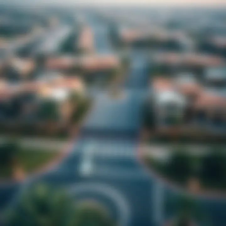Aerial View of Security in Gated Communities Aerial view of a gated community highlighting security features