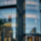 Stunning glass facade of a modern building in Dubai