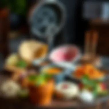 Exquisite platter of Indian delicacies artfully presented