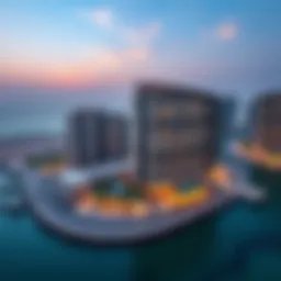 Aerial view of Jumeirah Beach Residence showcasing the architectural beauty and waterfront