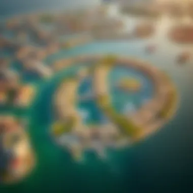 Aerial View of Jumeirah Islands Stunning aerial view of Jumeirah Islands showcasing its unique layout and lush greenery