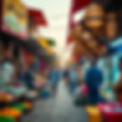 Vibrant market scene at Lulu Souk in Warsan