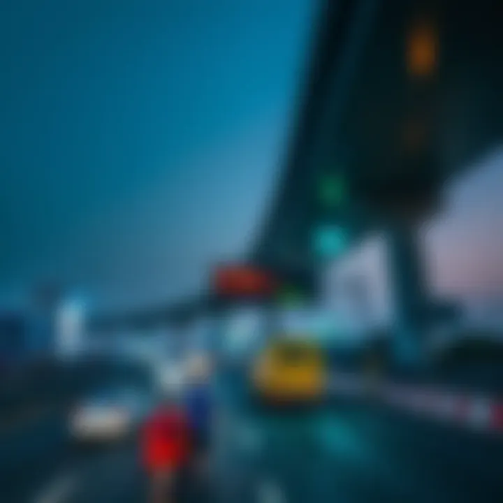 Transportation infrastructure connecting Muroor Road to key city points