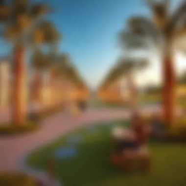 Community park in Nahda 2 with families enjoying outdoor activities