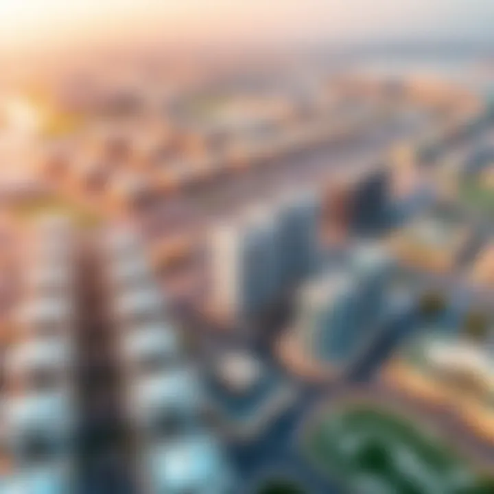 Aerial view of International City showcasing Nakheel Leasing properties