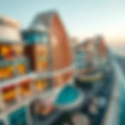 Aerial view showcasing the unique architecture of رحمانية مول.