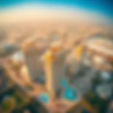 Rashidiya Towers: Aerial Perspective with Amenities Aerial view of Rashidiya Towers and surrounding amenities