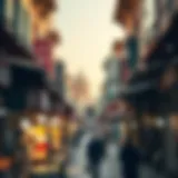 A panoramic view of Souk Deira showcasing its vibrant stalls and traditional architecture