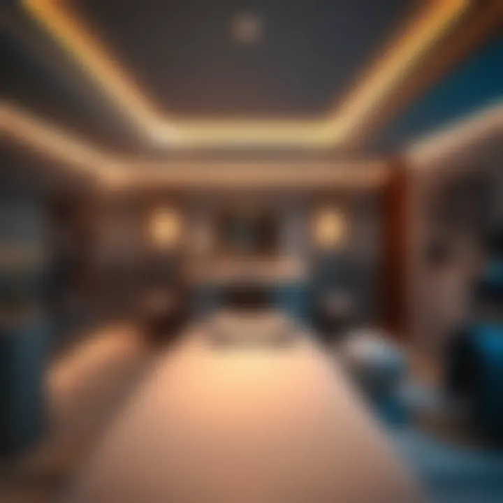 Luxurious treatment room with ambient lighting