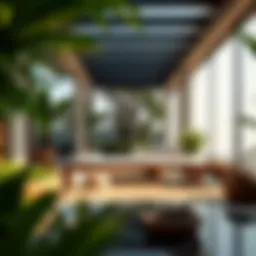 Tranquil spa environment with lush greenery