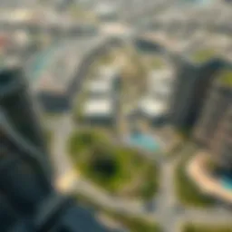Aerial view of Al Nahyan area showcasing modern architecture and green spaces