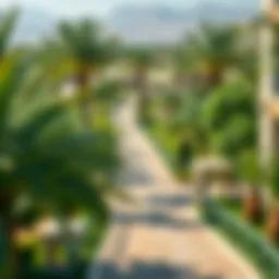 Overview of the lush green spaces in Damac Hills 2