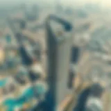 Aerial view of One DWTC showcasing its architectural design