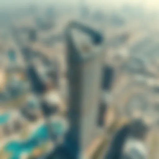 Aerial view of One DWTC showcasing its architectural design