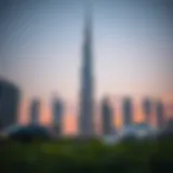 Stunning skyline of Dubai with Burj Khalifa