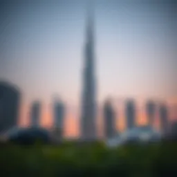 Stunning skyline of Dubai with Burj Khalifa