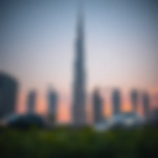 Stunning skyline of Dubai with Burj Khalifa